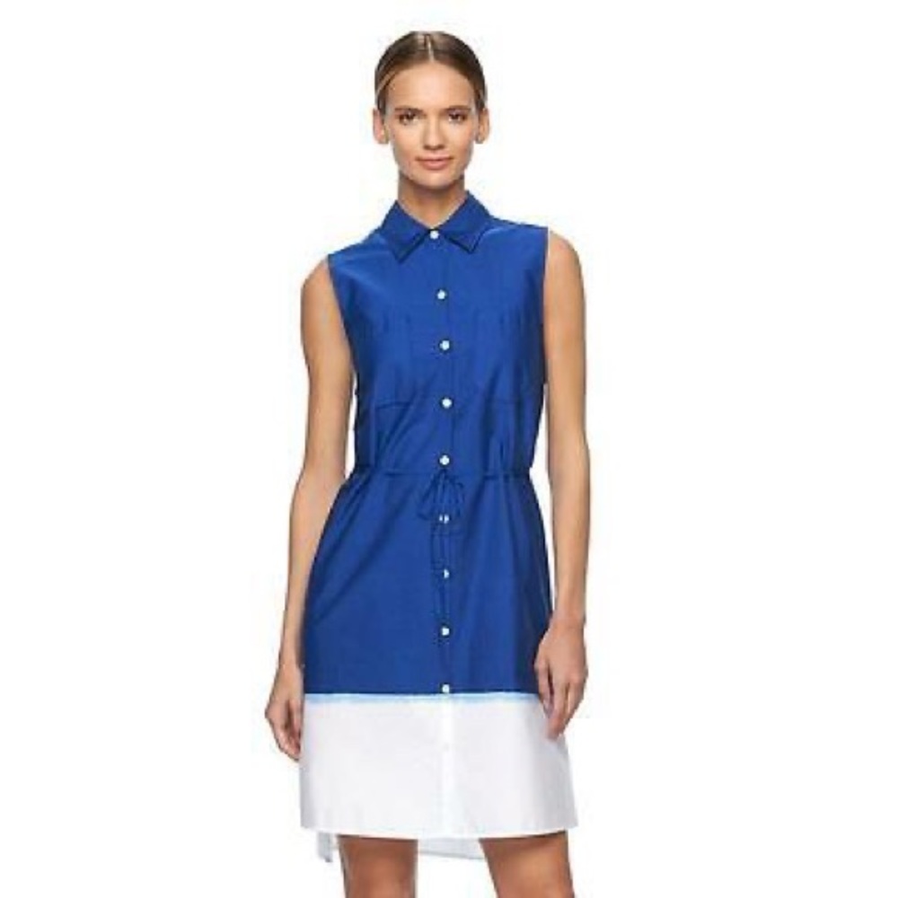 Reed Kohls Dip Dye Sleeveless Shirt Dress Blue XL